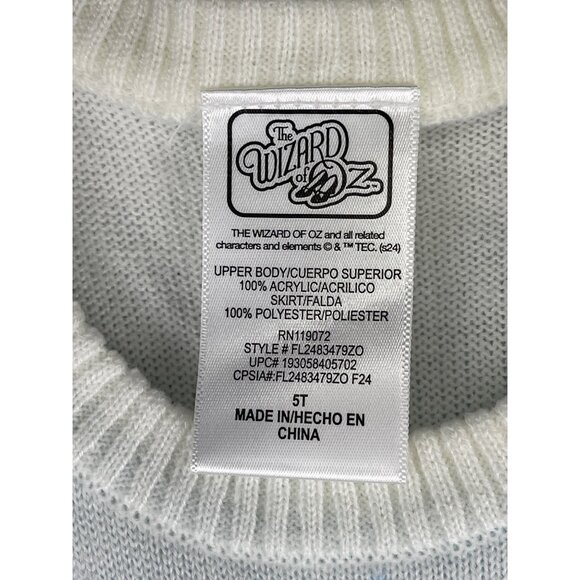 The Wizard Of Oz Dorothy Cosplay Dress 5T White & Blue Acrylic/Polyester - Picture 6 of 9